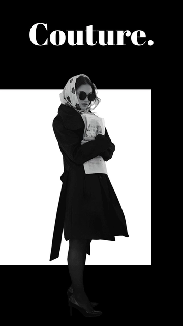 Black and White Story Photo Template - Edit Online