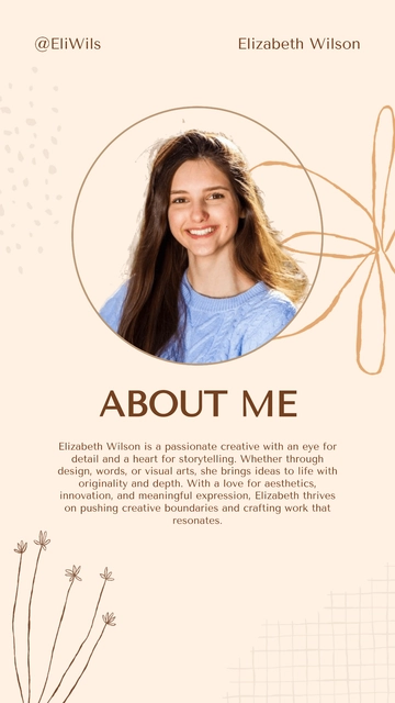 Free Blank About Me Story Photo Template to Edit Online