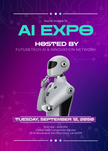 Modern AI Expo Invitation Template - Edit Online & Download