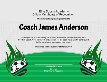 Simple Football Coach Certificate Template - Edit Online & Download