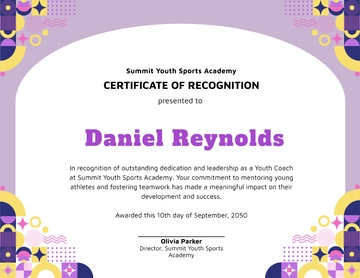 Youth Coach Certificate Template - Edit Online & Download
