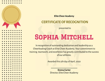 Cheerleading Coach Certificate Template - Edit Online & Download