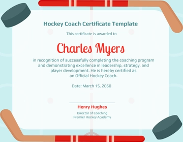 Hockey Coach Certificate Template - Edit Online & Download