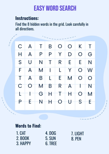 Easy Word Search Template - Edit Online & Download