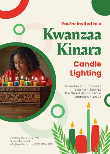 Kwanzaa Kinara Candle Invitation Template - Edit Online & Download Kwanzaa Kinara Candle Invitation Template - Edit Online & Download