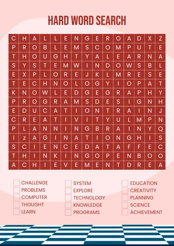 Hard Word Search Template - Edit Online & Download