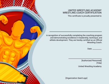 Blank Wrestling Coach Certificate Template - Edit Online & Download