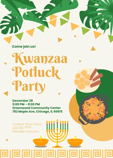 Modern Kwanzaa Potluck Invitation Template - Edit Online & Download Modern Kwanzaa Potluck Invitation Template - Edit Online & Download