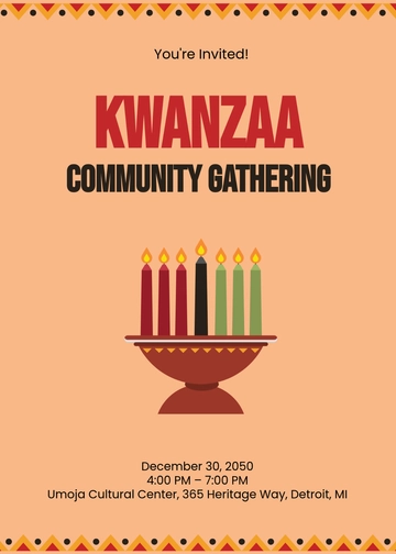 Kwanzaa Community Gathering Invitation Template - Edit Online & Download Kwanzaa Community Gathering Invitation Template - Edit Online & Download