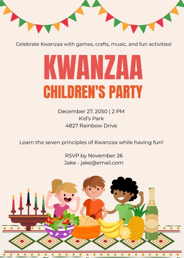 Kwanzaa Children's Party Invitation Template - Edit Online & Download Kwanzaa Children's Party Invitation Template - Edit Online & Download