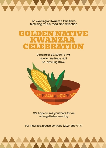 Golden Native Kwanzaa Invitation Template - Edit Online & Download Golden Native Kwanzaa Invitation Template - Edit Online & Download