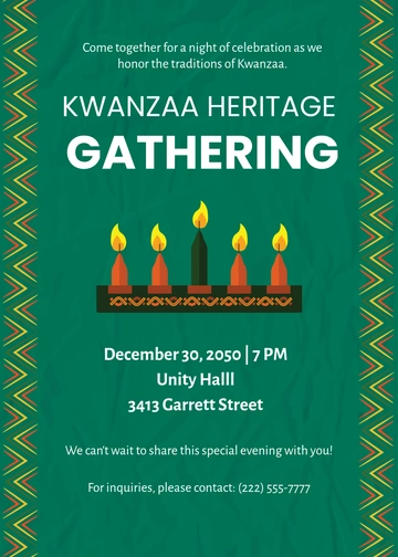 Green Generic Kwanzaa Invitation Template - Edit Online & Download Green Generic Kwanzaa Invitation Template - Edit Online & Download