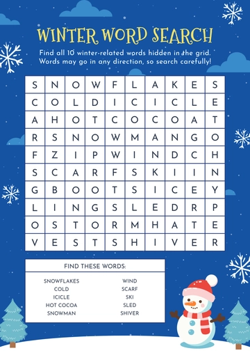 Winter Word Search Template - Edit Online & Download