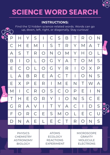 Science Word Search Template - Edit Online & Download