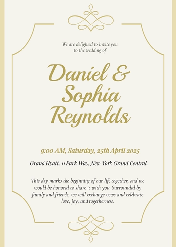 Free Gold Family Wedding Invitation Template to Edit Online