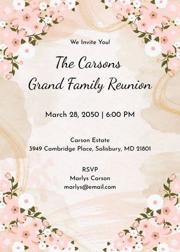 Floral Family Invitation Template - Edit Online & Download