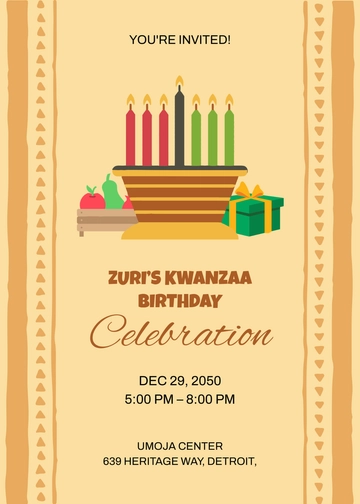 Kwanzaa Birthday Invitation Template - Edit Online & Download Kwanzaa Birthday Invitation Template - Edit Online & Download