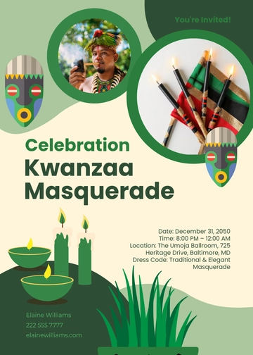 Kwanzaa Masquerade Invitation Template - Edit Online & Download Kwanzaa Masquerade Invitation Template - Edit Online & Download