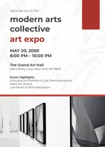 Art Gallery Expo Invitation Template - Edit Online & Download