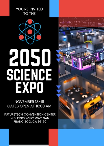Colorful Science Expo Invitation Template - Edit Online & Download