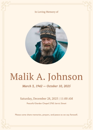 Free Simple Kwanzaa Funeral Invitation Template to Edit Online Free Simple Kwanzaa Funeral Invitation Template to Edit Online