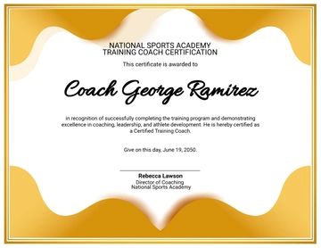 Gold Background Training Coach Certificate Template - Edit Online & Download
