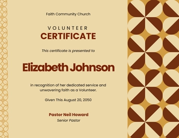 Creative Church Volunteer Certificate Template - Edit Online & Download