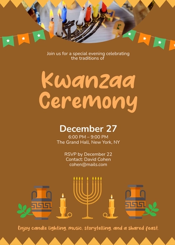 Kwanzaa Ceremony Invitation Template - Edit Online & Download Kwanzaa Ceremony Invitation Template - Edit Online & Download