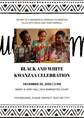 Black and White Kwanzaa Invitation Template - Edit Online & Download