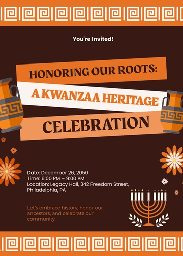 Kwanzaa Heritage Invitation Template - Edit Online & Download Kwanzaa Heritage Invitation Template - Edit Online & Download