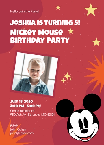 Disney Mickey Mouse Invitation Template - Edit Online & Download