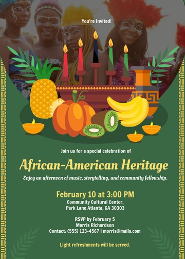 African-American Kwanzaa Invitation Template - Edit Online & Download African-American Kwanzaa Invitation Template - Edit Online & Download