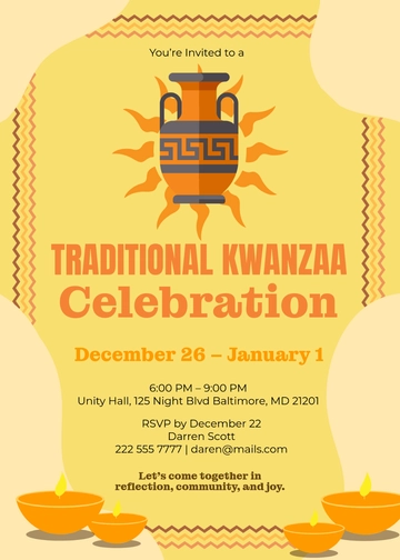 Traditional Kwanzaa Invitation Template - Edit Online & Download Traditional Kwanzaa Invitation Template - Edit Online & Download