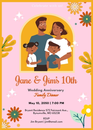 Family Anniversary Invitation Template - Edit Online & Download