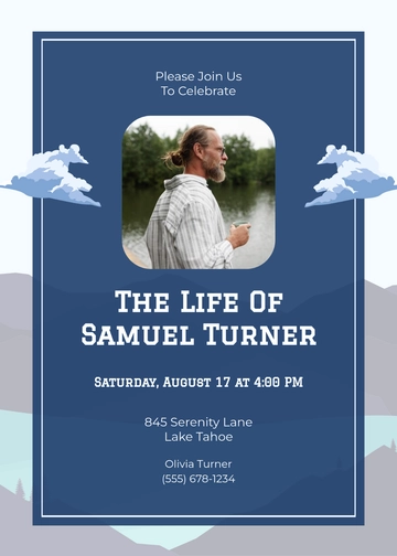 Lake Celebration of Life Invitation Template - Edit Online & Download