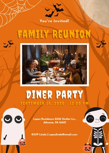 Professional Lunch Family Invitation Template - Edit Online & Download