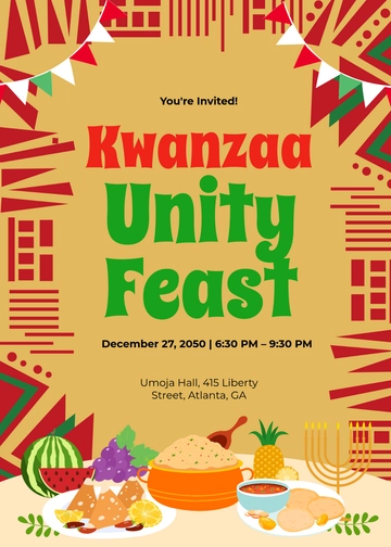 Editable Kwanzaa Dinner Invitation Template - Edit Online & Download Editable Kwanzaa Dinner Invitation Template - Edit Online & Download