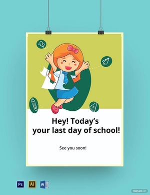 Last Day of School Sign Template