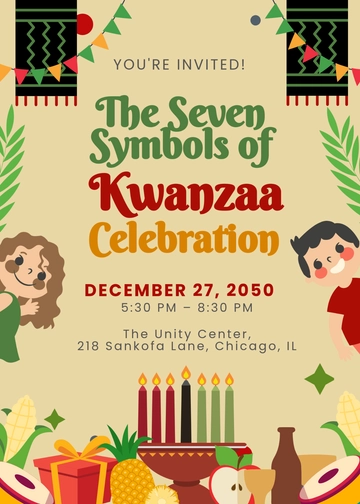 Cute Symbols Kwanzaa Invitation Template - Edit Online & Download Cute Symbols Kwanzaa Invitation Template - Edit Online & Download