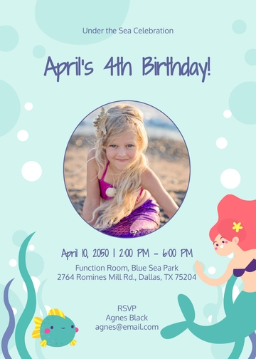 Disney Little Mermaid Invitation Template - Edit Online & Download
