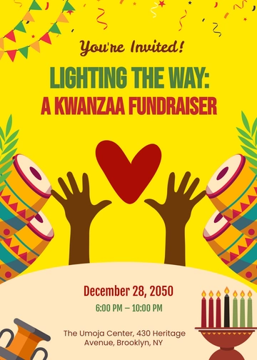 Colorful Kwanzaa Fundraiser Invitation Template - Edit Online & Download Colorful Kwanzaa Fundraiser Invitation Template - Edit Online & Download