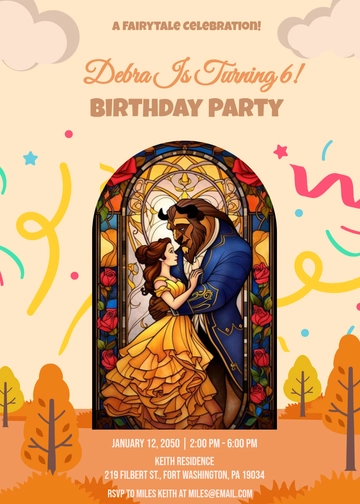 Disney Beauty and the Beast Invitation Template - Edit Online & Download