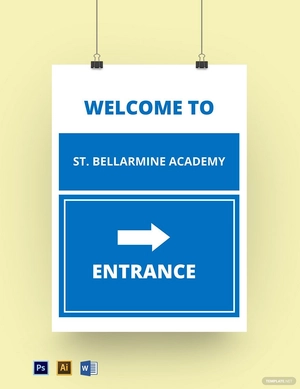School Entrance Sign Template