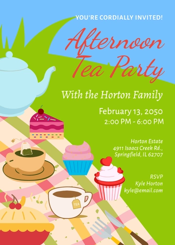 Family Afternoon Tea Invitation Template - Edit Online & Download