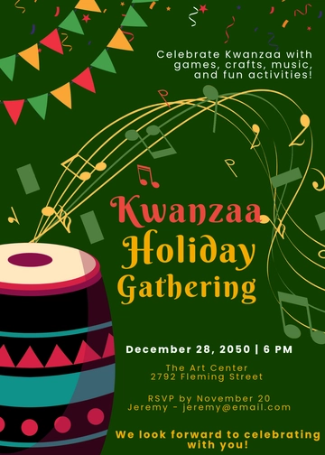 Creative Kwanzaa Holiday Invitation Template - Edit Online & Download Creative Kwanzaa Holiday Invitation Template - Edit Online & Download