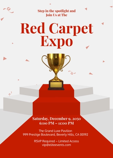 Red Carpet Expo Invitation Template - Edit Online & Download