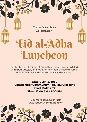 Eid Luncheon Invitation Template - Download | Template.net