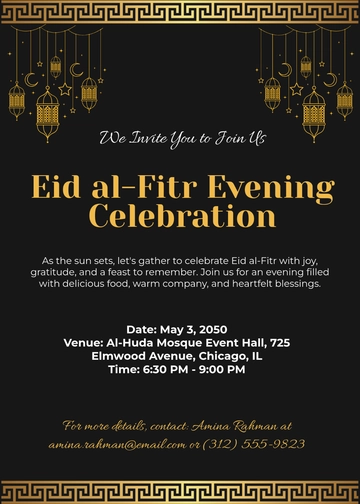Eid Evening Event Invitation Template - Download | Template.net