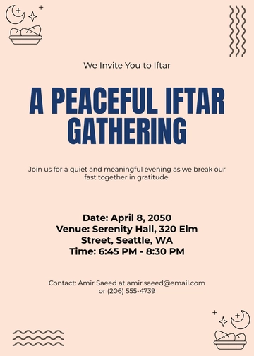 Minimalist Iftar Invitation Template - Download | Template.net