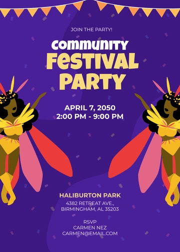Festival Party Invitation Template - Edit Online & Download